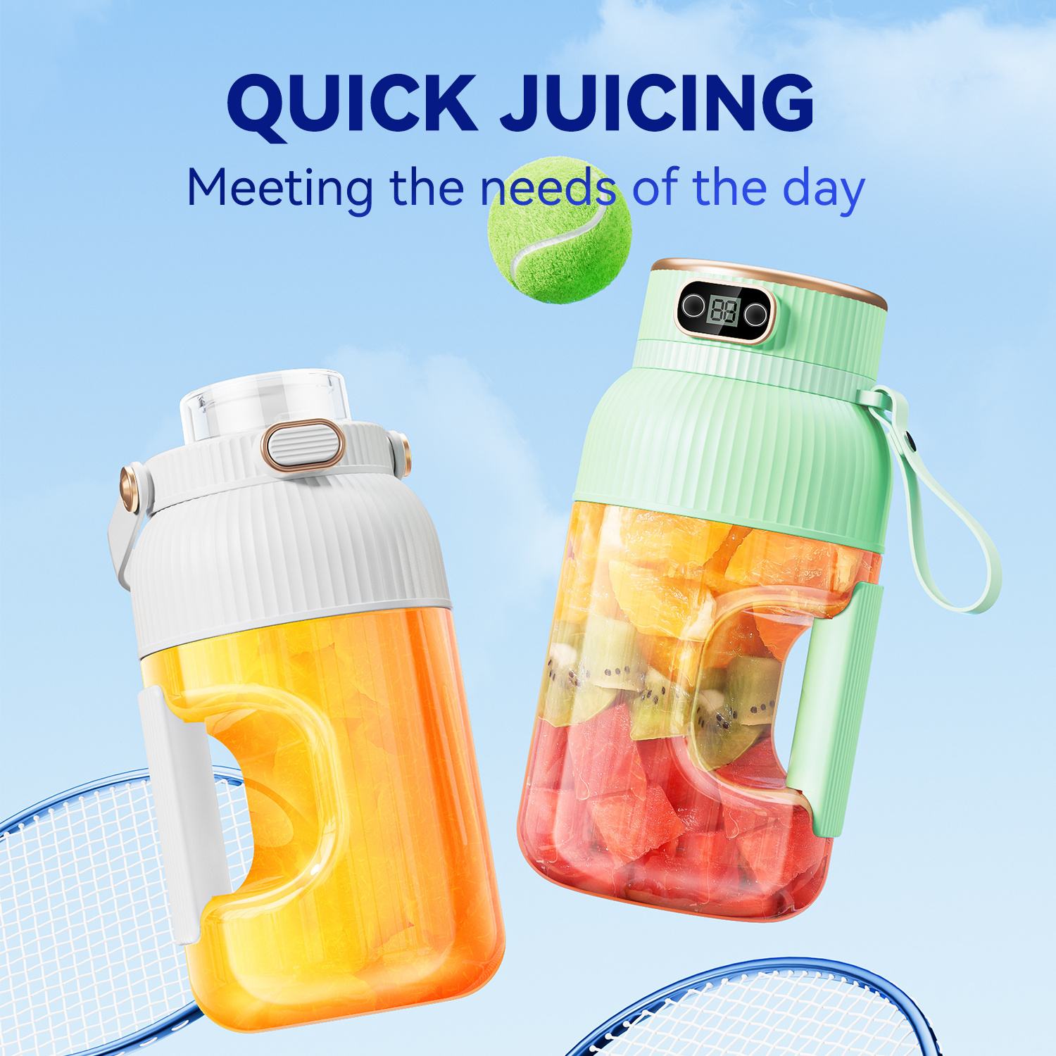 2024 New Product Big Capacity Citrus Orange Juice Cup Machine Smoothies Blender Portable Electric Usb Charging Mini Fruit Juicer