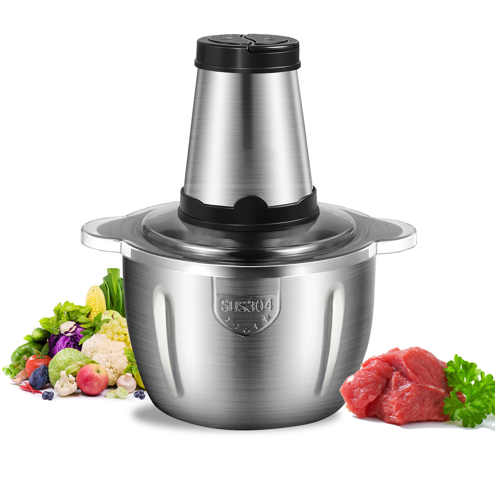 Kitchen Appliances Food Processor 2l Stainless Meat Grinder Mini Food Chopper Electric meat grinder