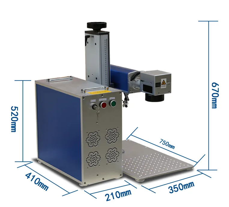 50W JPT Fiber Laser Marking Machine for Metal Stainless Steel with EzCad Lightburn Control Software