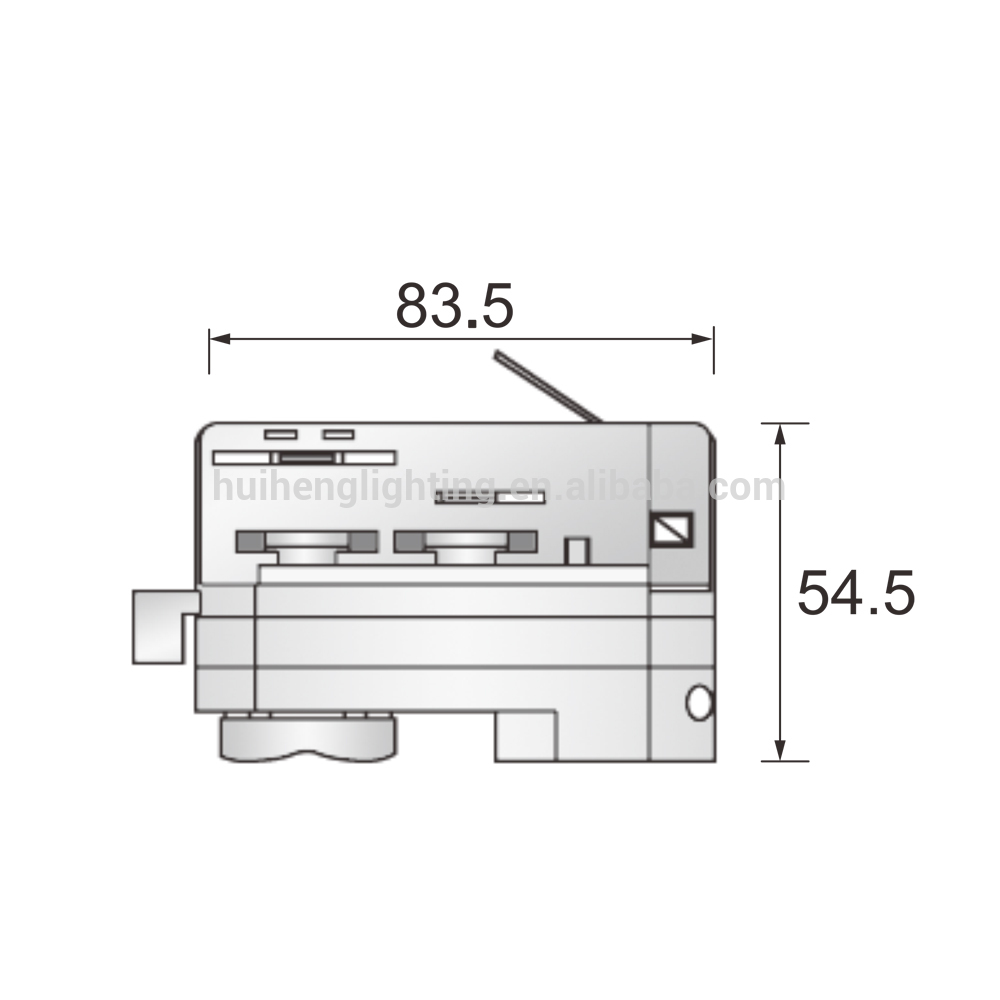 Huiheng Hot Selling TUV CE 4 Wire 3 phase Recessed Suspended Led Track Rail Lighting Adapter For Track Light