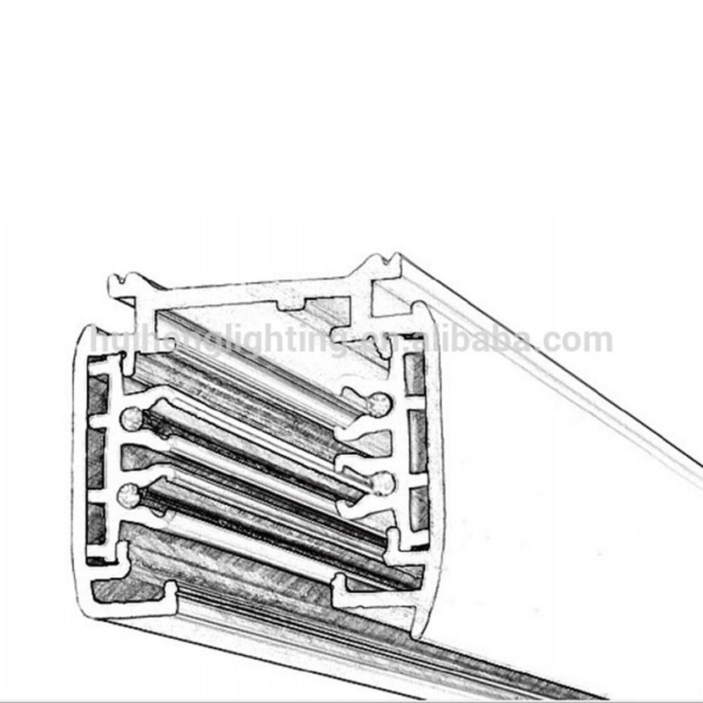 Huiheng Hot Selling TUV CE 4 Wire 3 phase Recessed Suspended Led Track Rail Lighting Adapter For Track Light