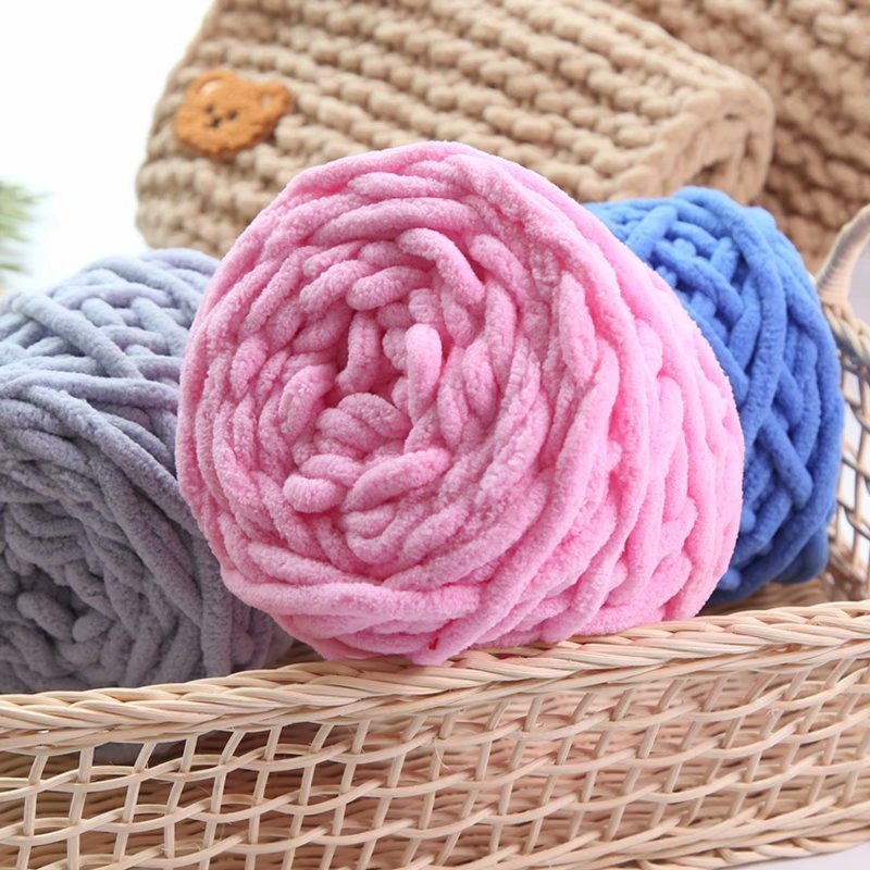 Wholesale Velvet Blanket Dyed Fancy Yarn Polyester Acrylic Blended Fluffy Hand Knitting Thick Bulky Chunky Chenille Crochet Yarn