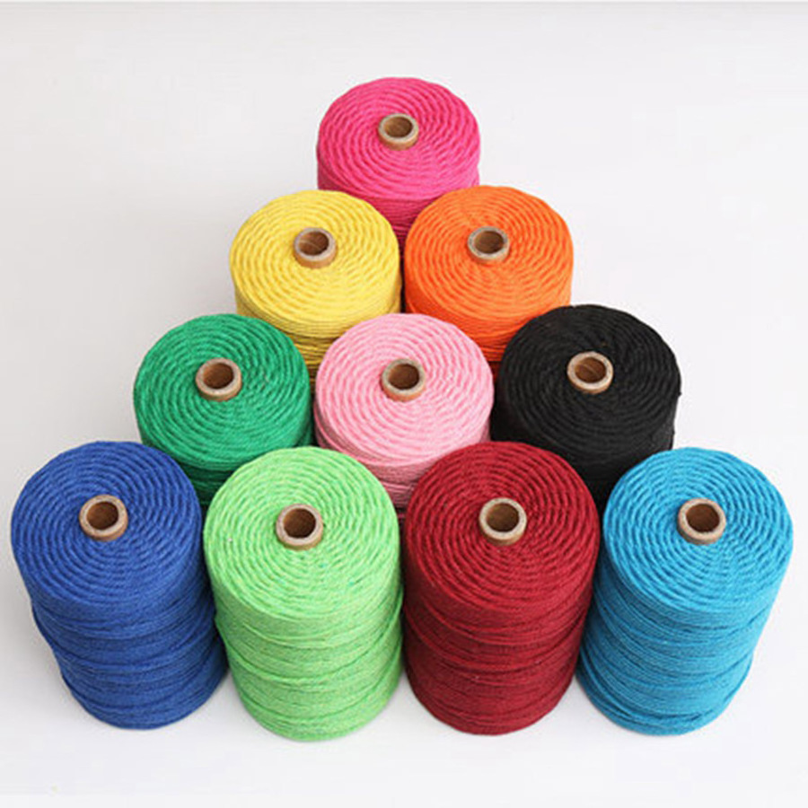 COOMAMUU 3mm Cotton Macrame Cord Crochet Yarn Yarn for Knitting Rope Twine Sash Bag Craft Cotton Thick Cords For Handmade