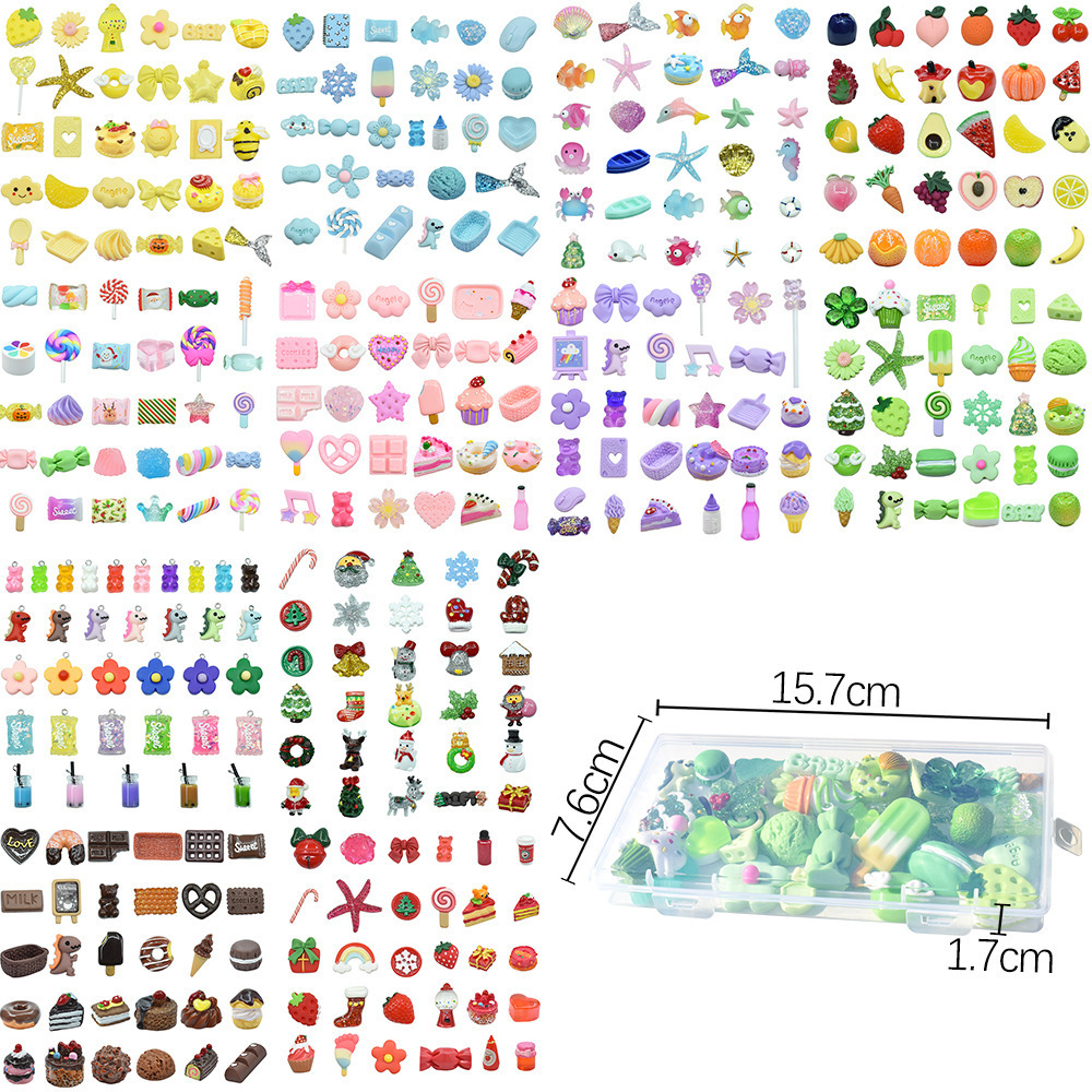 30pcs Resin With Glue Stick Diy Resin Charms Cabochon For Slime Filler Dollhouse Diy Craft Phone Case Fridge Decoration