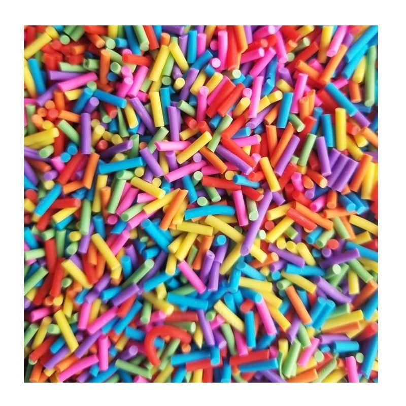 Rainbow Polymer Clay Candy Sprinkles, Slime Supplies, Accessories, Craft, Bulk, Miniature