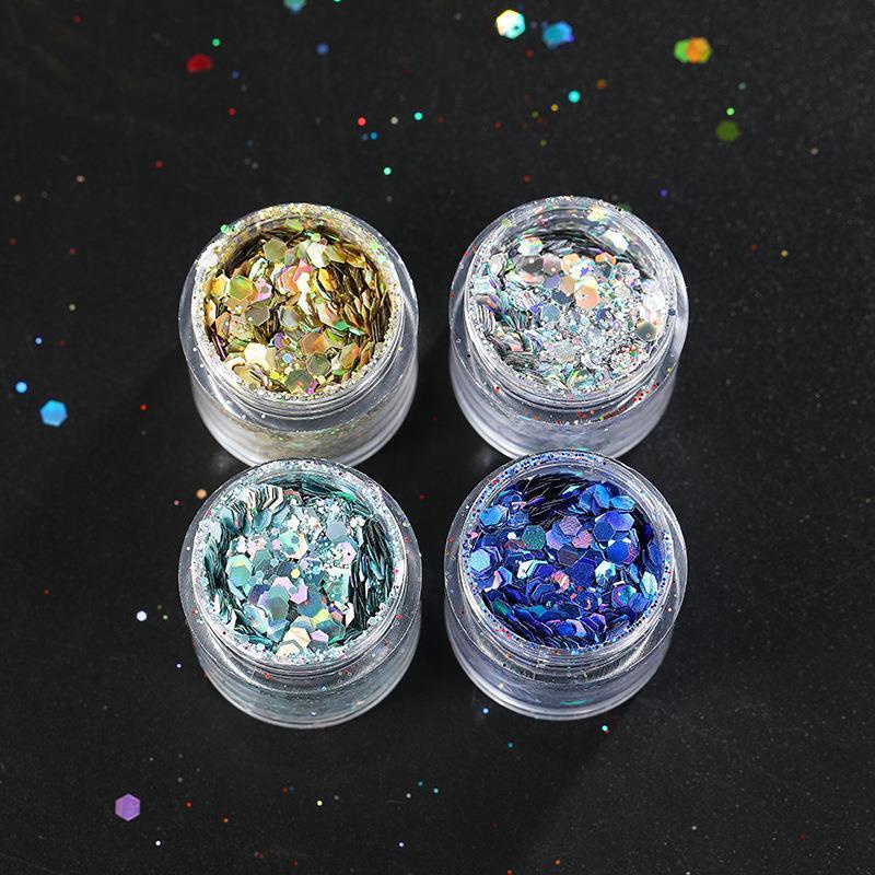 HENGXIN Wholesale Bulk Manufacturer Supply 8g Laser Mixed Glitter For Slime Filler DIY Crafts Nail Art Decoration