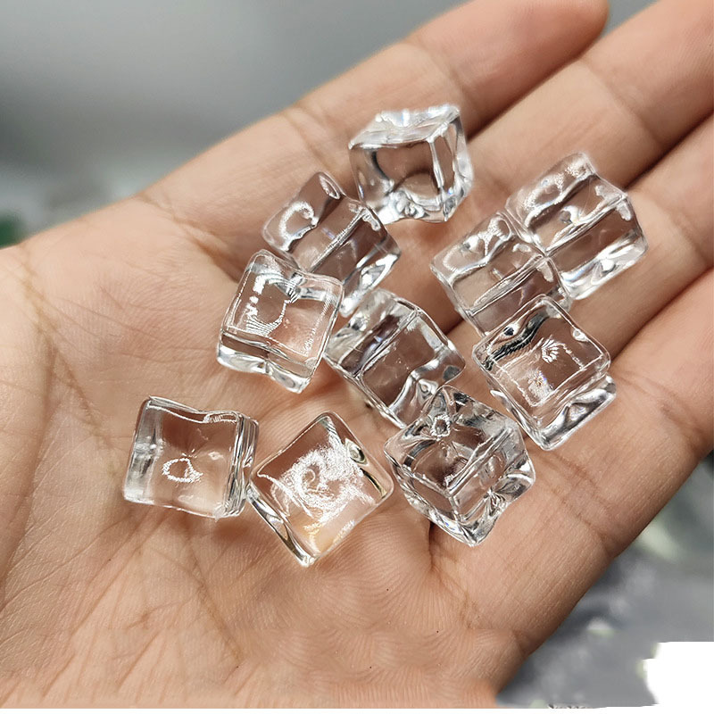 100PCS/Bag Fake Ice Cubes Acrylic Ice Cubes Artificial Ice Blocks For Home Display Bar Decoration