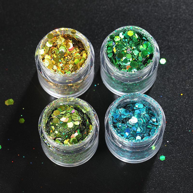 HENGXIN Wholesale Bulk Manufacturer Supply 8g Laser Mixed Glitter For Slime Filler DIY Crafts Nail Art Decoration