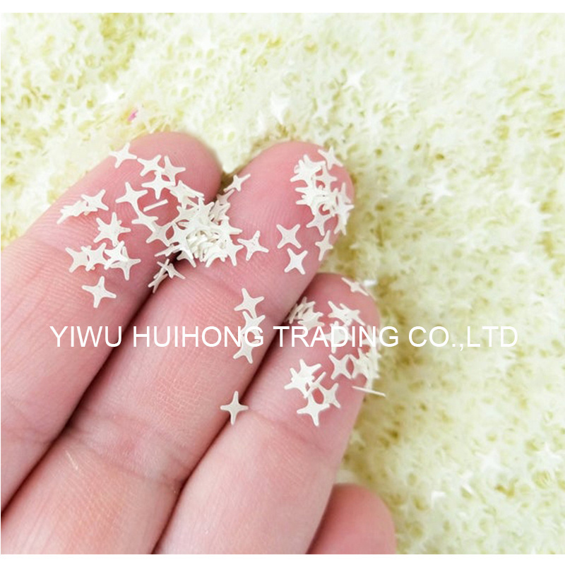 HUIHONG Four Pointed Star Glow in the Dark Star Glitter for Slime, Glow Glitter, Nail Art and kawaii Resin Embellishments