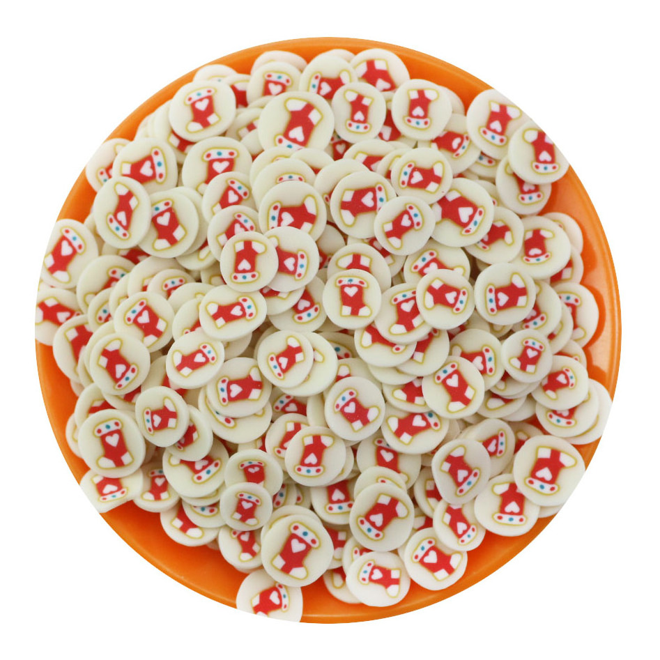 500G Christmas Red Bow Polymer Clay Sprinkles Slices For Slime