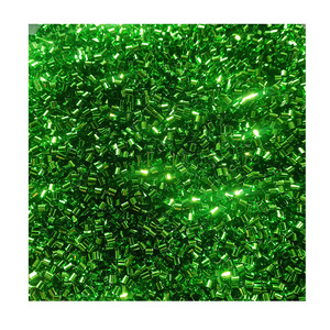 Hengxin 500g Christmas Green Glitter Sprinkles Hygloss Soft PP Straws Tube Beads Bingsu Beads Glitter for Slime and Crafts