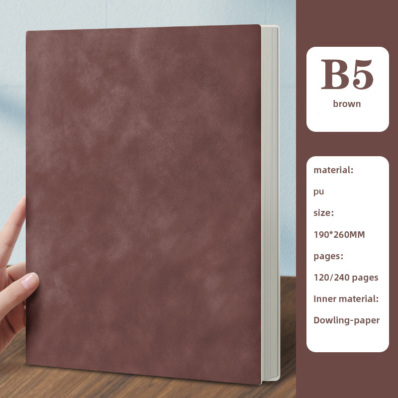 Wholesale Thickened A5 Notebook With Custom Logo Business B5 Meeting PU Leather Notepad Stationery