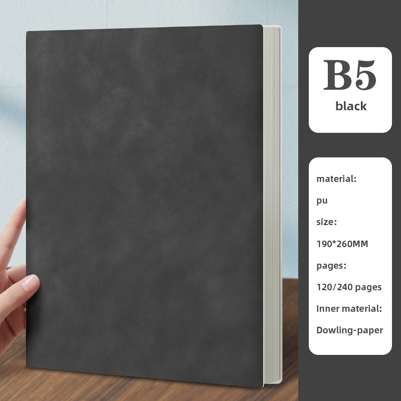 Wholesale Thickened A5 Notebook With Custom Logo Business B5 Meeting PU Leather Notepad Stationery