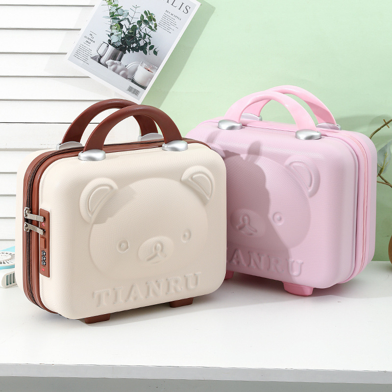 Wholesale Cosmetic Case Portable Mini Suitcase Storage Trunk Case Box Makeup Bag For Travel