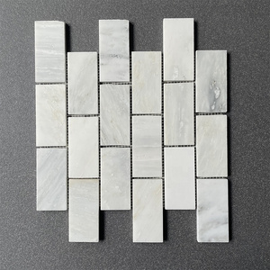 supplier modern in stock carrara white honed herringbone brick design wall tile marble stone mosaic for kitchen backsplash