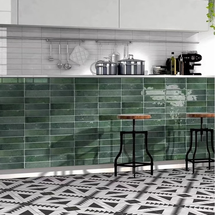 wholesale glazed 75x300 rectangle mosaic ceramic tiles splashback kitchen subway wall tile for bathroom and living room