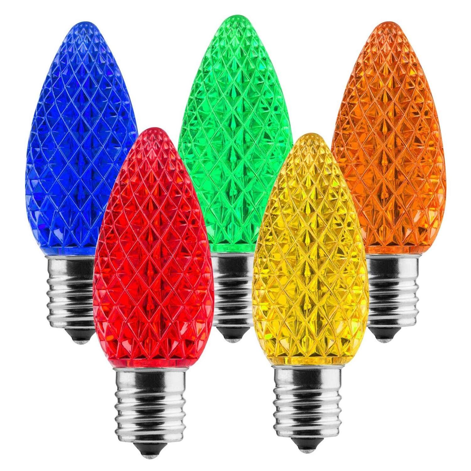 Factory Price C7 LED Multi Color Faceted Christmas Light Replacement Candelabra Base Bulb