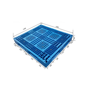 EURO plastic Pallet with six runners HDPE/PP blue pallet warehouse industry storage logistics pallet for sale 1200*1100*150mm