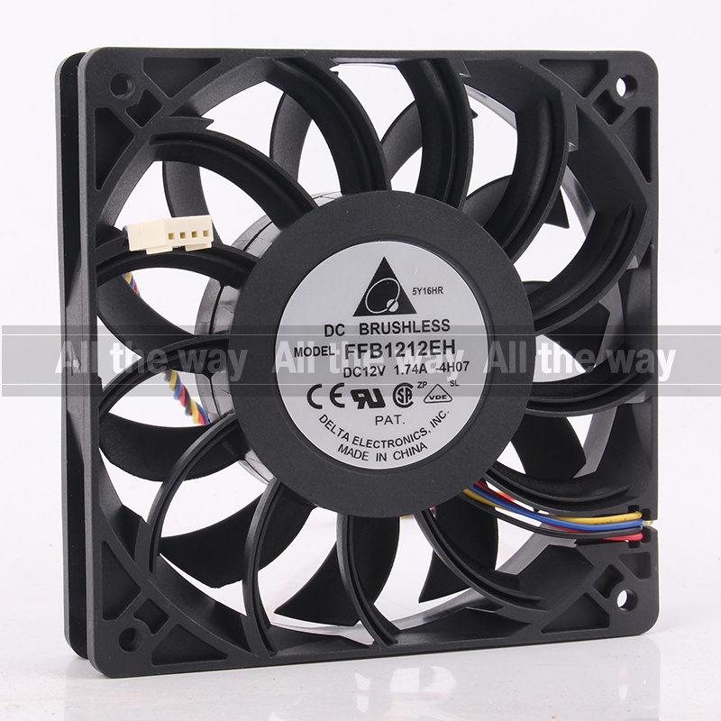 Original Delta 24V 48V DC12V 1.74A EC AC 120X120X25MM 12CM 12025 4-wire PWM dual ball bearing chassis FFB1212EH cooling fan