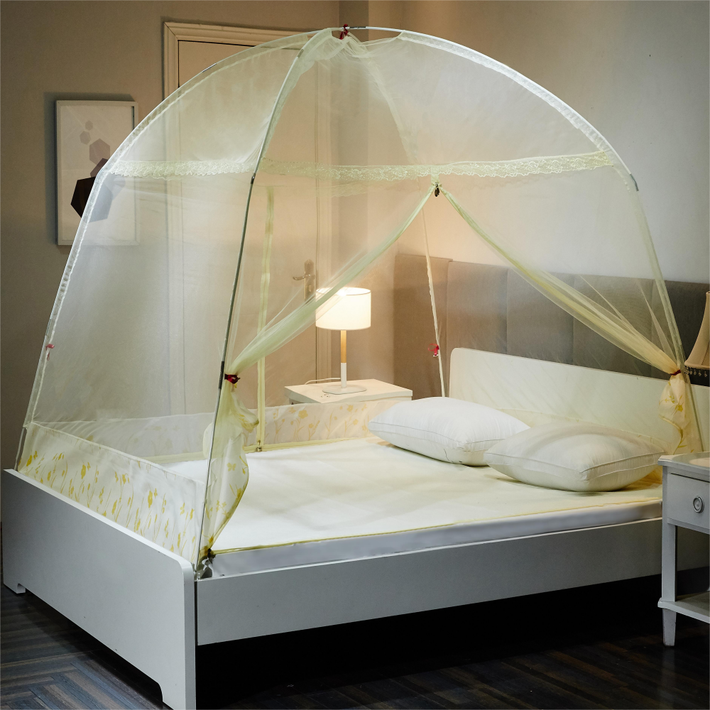 Pop up Free installation Auto Stand Two Doors Affordable Long Lasting folding mosquito nets camping mosquito net