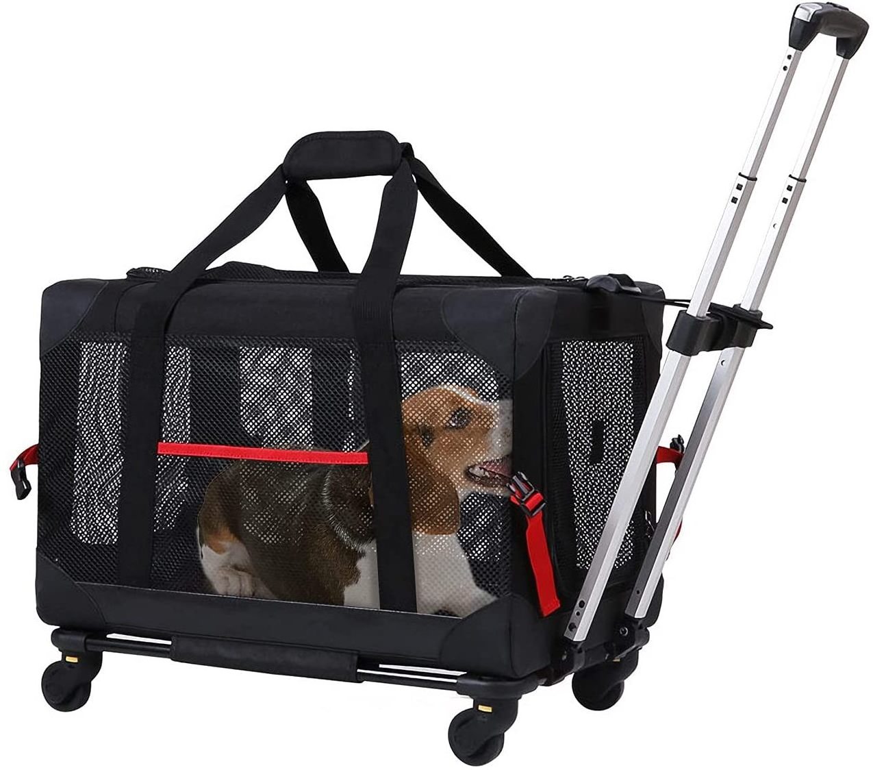 OEM Wholesale Detachable Large Size Airline Approved Portable Cat Travel Trolley Pet Dog Carrier on Wheels Pet Travel Bag