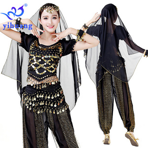 High Quality Hot Arab Sexy Belly Dance Women Bollywood Dance Costumes Indian Suit Chiffon