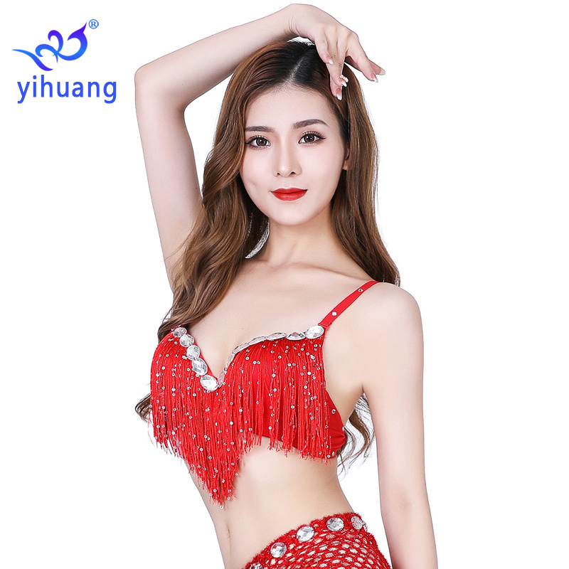 High Quality Belly Dance Costumes Sexy Tassel Bra Festival Halloween Christmas Party Tops Rave Performance Wear