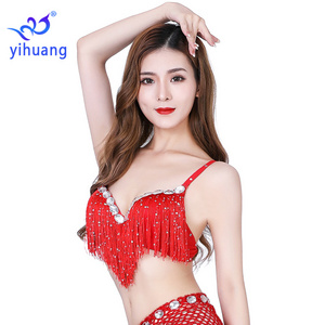 High Quality Belly Dance Costumes Sexy Tassel Bra Festival Halloween Christmas Party Tops Rave Performance Wear