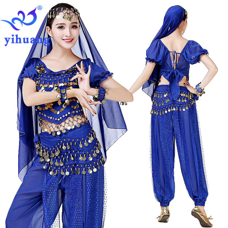 High Quality Hot Arab Sexy Belly Dance Women Bollywood Dance Costumes Indian Suit Chiffon