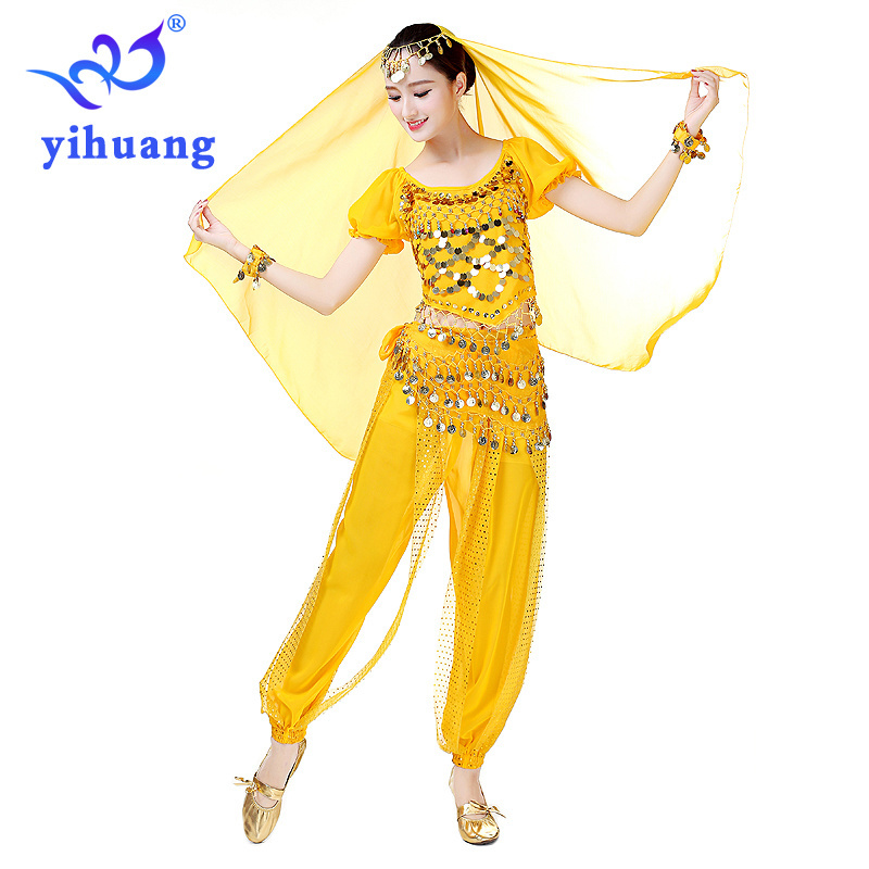 High Quality Hot Arab Sexy Belly Dance Women Bollywood Dance Costumes Indian Suit Chiffon