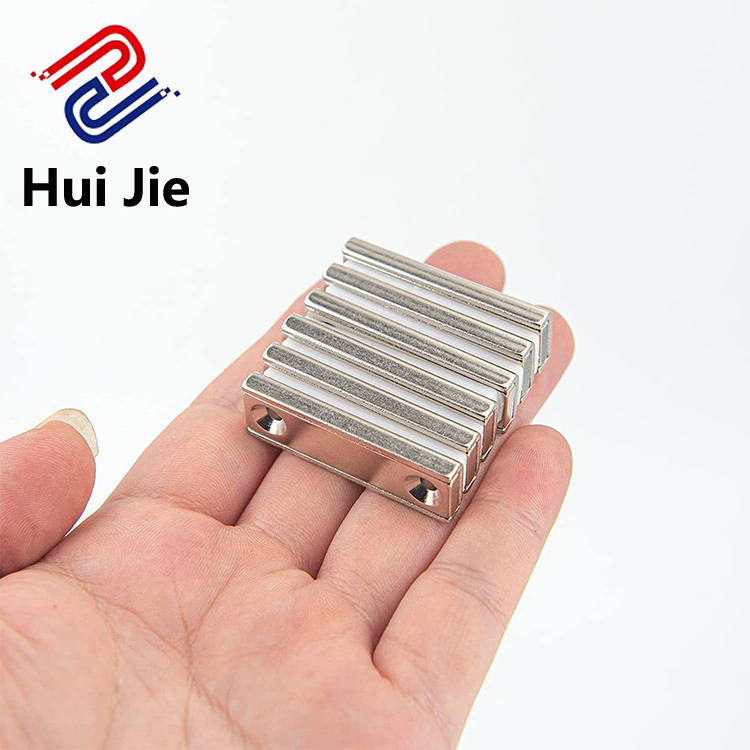 Custom Size Block Magnetic Strong Magnetic Neodymium Rectangular Pot Magnets with Counter Bore Countersunk Hole Magnets