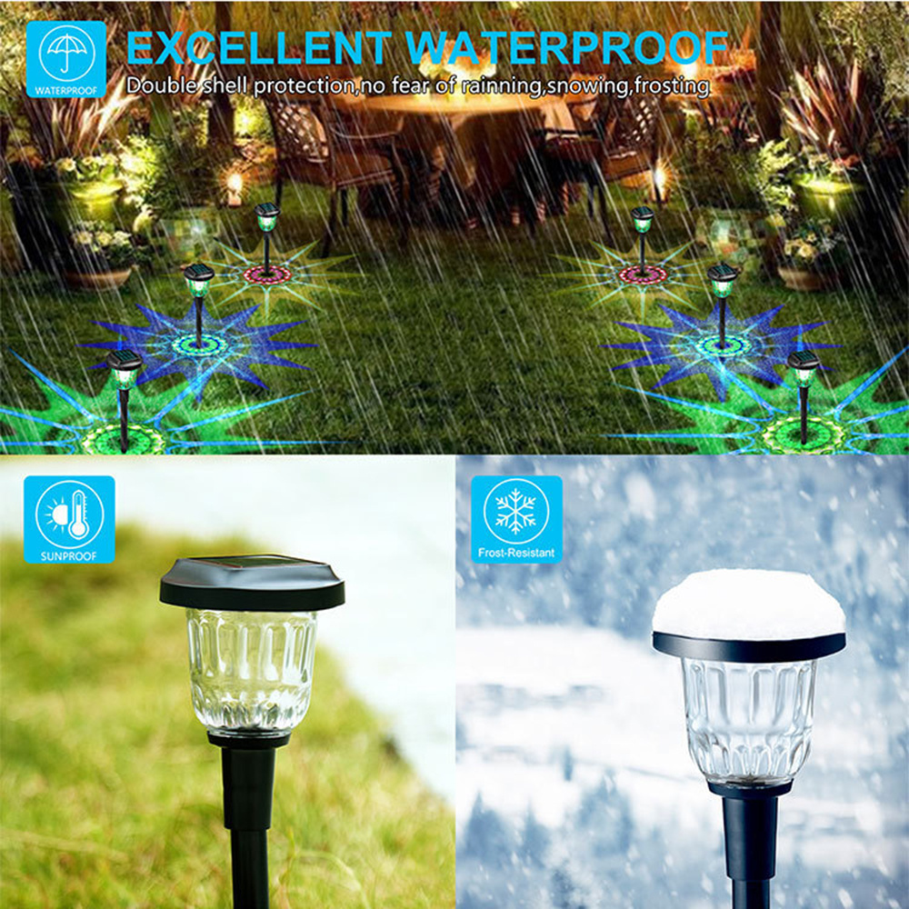 Led Outdoor Lawn Lamp Waterproof IP-65 ABS Plastic Flame 5000K Solar Lantern Garden Lights Decorative Led Solar Light