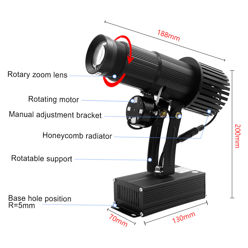 indoor 15w 25w 35w battery rotating logo gobo projector advertising light