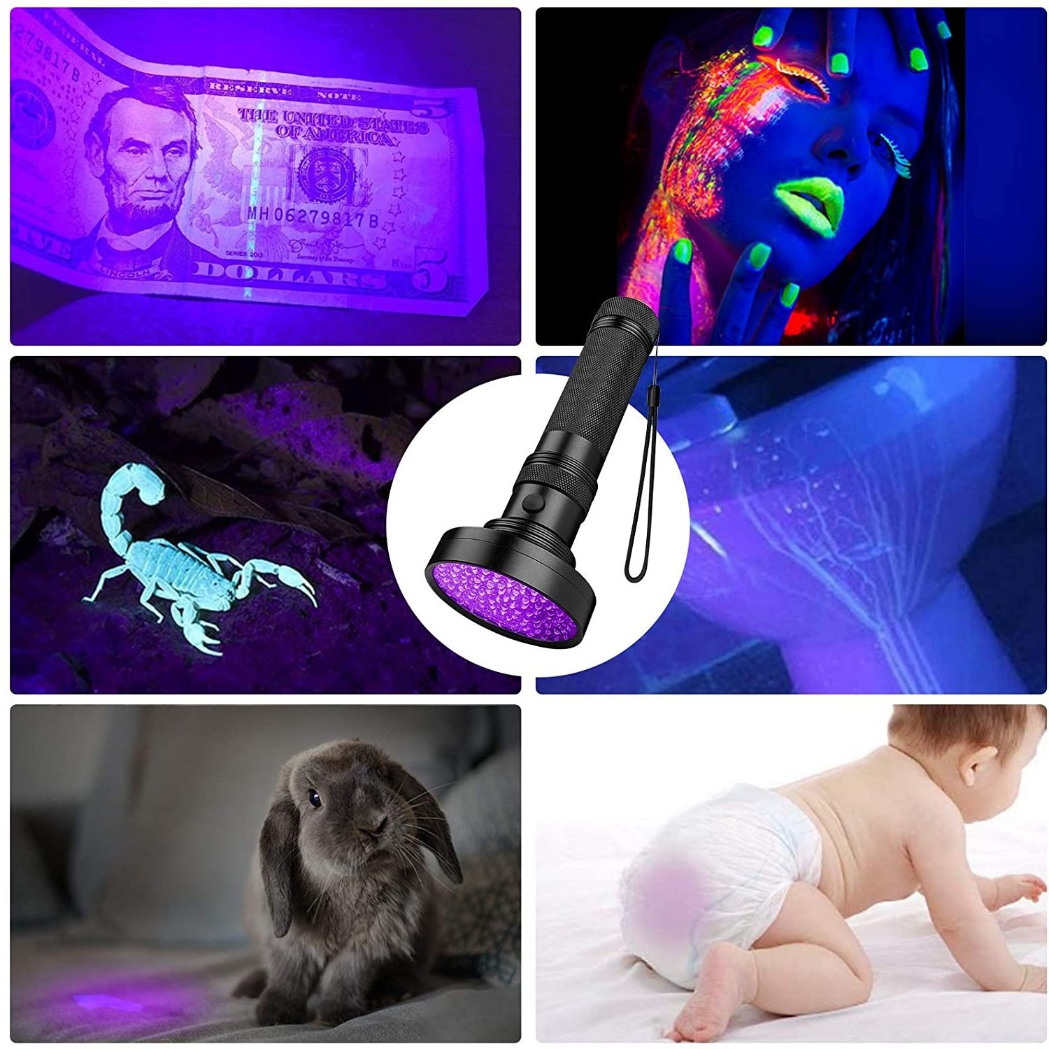 Hot Sale Outdoor Night Vision  Ultraviolet Pet Urine Scorpion Detectors Black Light Torch UV Led 395nm UV Flashlight