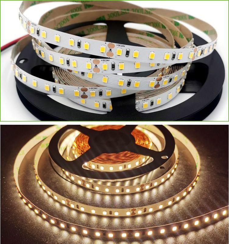 Single High cri90 24v 8mm PCB 120Leds/m Smd 2835 5m Led Strip Smart Flexible Strip Light