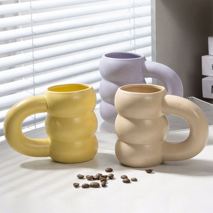 Irregular colored glaze Nordic milk cup wholesale tire ceramic cup couple mug