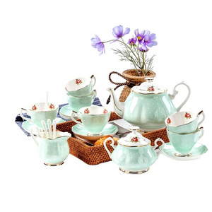 Fashionable Coffee Set Fine Bone China Royal British Coffee Pot Set Porcelain Tea Set