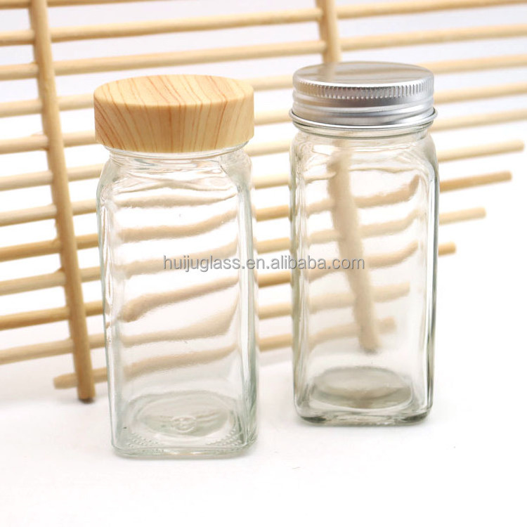 4oz 6oz 9oz Small Glass Spice Jars Bottles w/Dual Sifter Cap Perfect for Storing Spice, Herbs and Powders