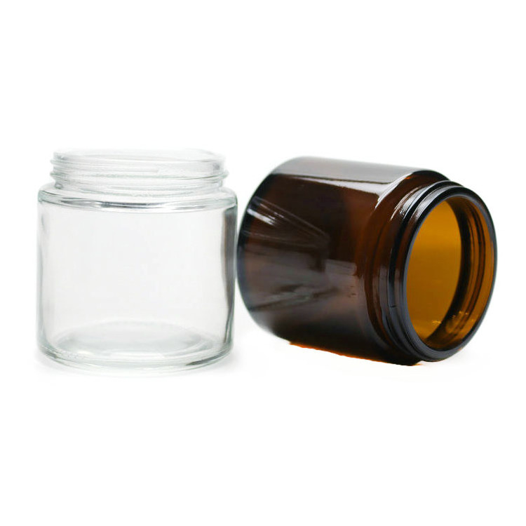 5ml 10ml 20ml 30ml 30 ml 50ml 60ml 100ml 120ml 4oz empty cosmetic cream amber glass jar with aluminum metal lid