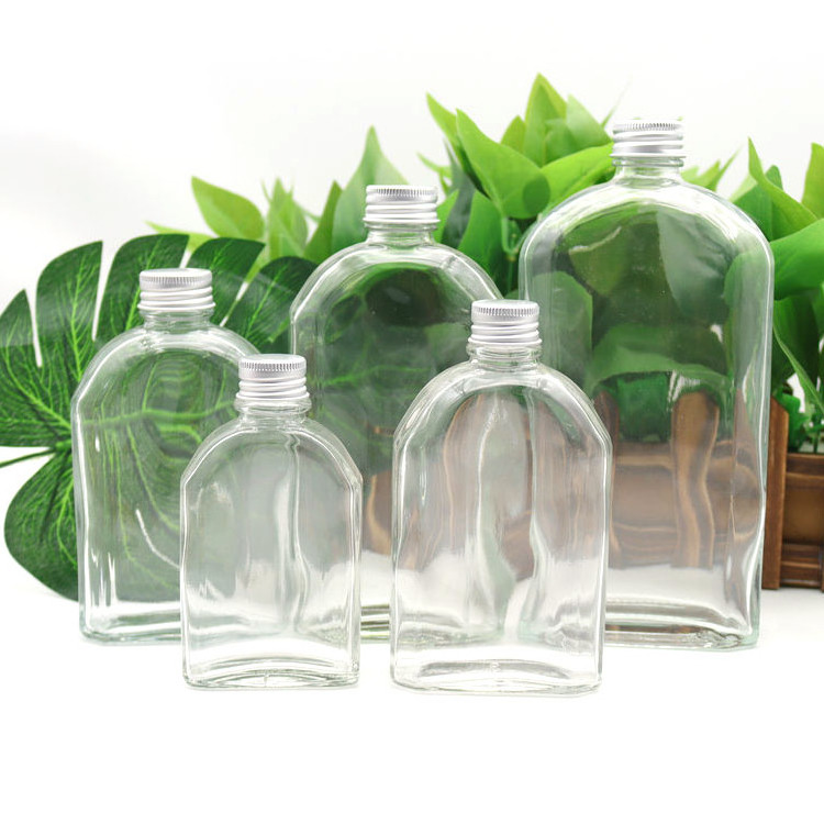 Mini Glass Liquor Wine Bottles for Perfume Oil Sauce Whiskey Soda Liquid Storage Honey Drink Containers Jars with Leak Proof Cap