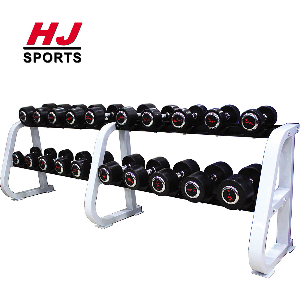 Cheap 10 KG Weights Lifting Dumbbells HJ-A069 Commercial Rubber Dumbbell Set