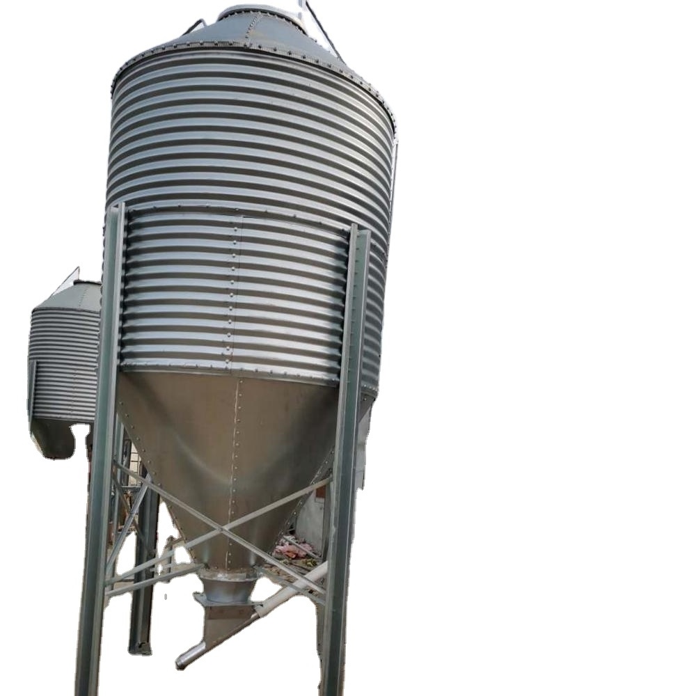 12 Ton Galvanized Corn Grain Maize Storage Silo/Chicken Feed Storage bin HJ-N12T