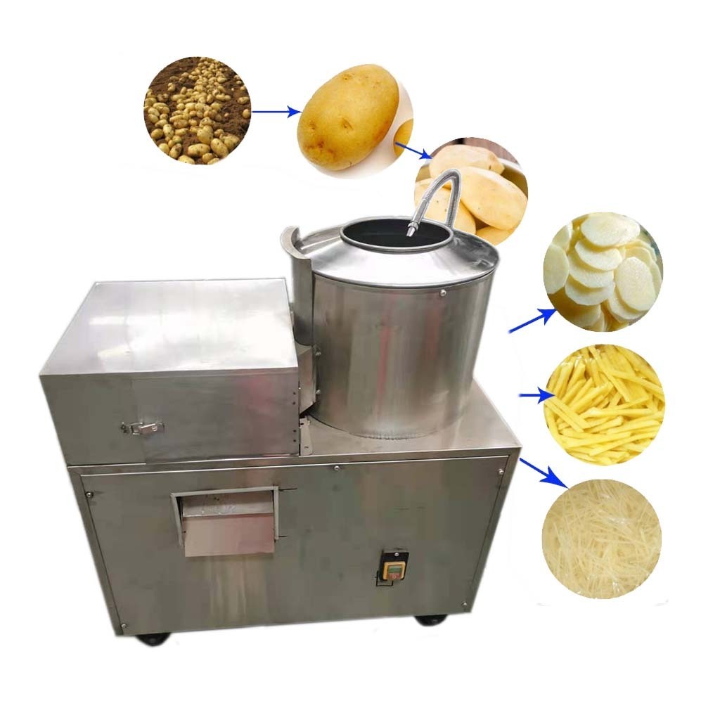 cutting 400kg/hour potato chips automatic washing peeling slicer machine HJ-SPJX005