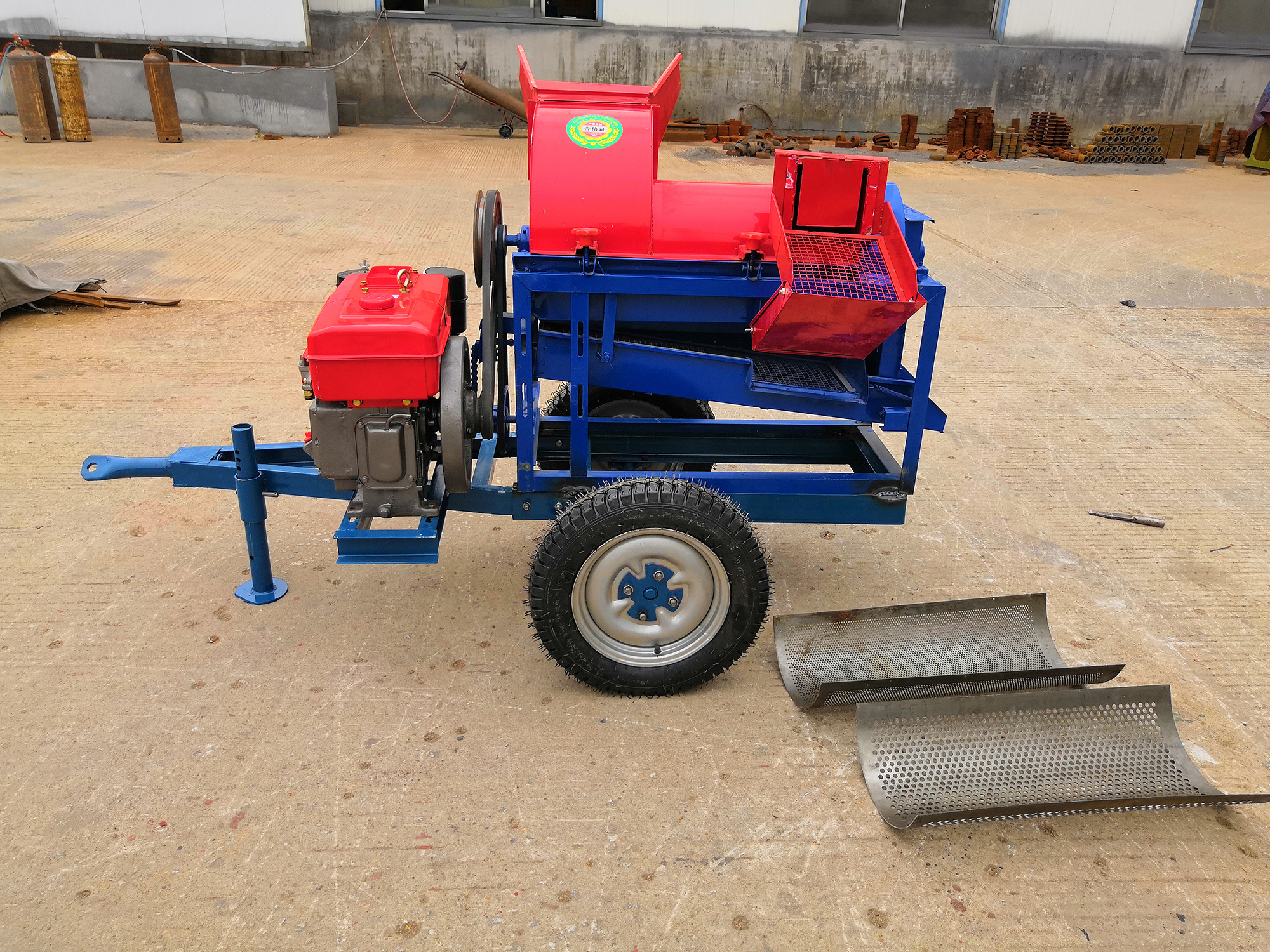 8HP diesel maize corn thresher machine wheat thresher machine HJ-YMS200 corn sheller machine