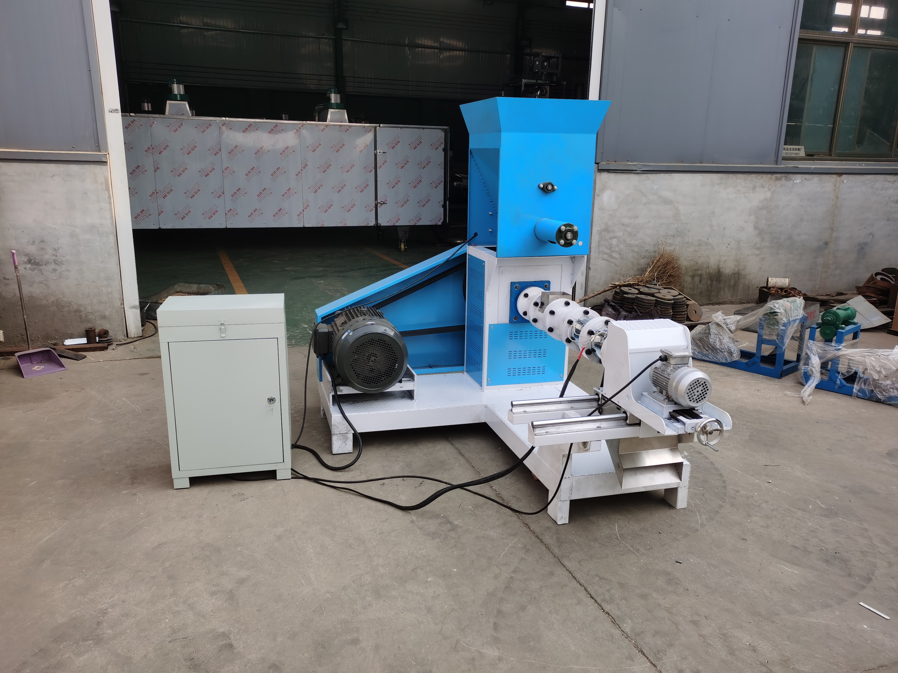 300-400kg/hour automatic dog food extruder / floating fish feed pellet machine HJ-FFP300