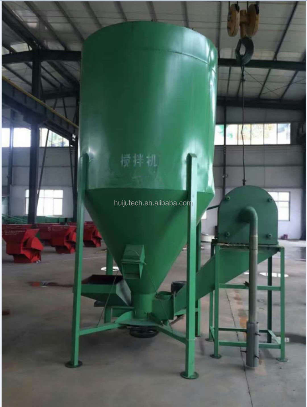 Chicken farm feed crusher 500kg/hour corn mixer mill price HJ-GL500  vertical grinder mixer and machine/poultry feed hammer mill