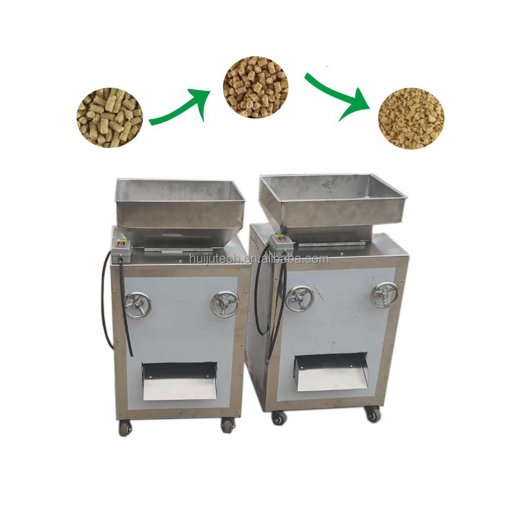 chicken pellet feed crumble making machine/poultry feed pellet crusher/pellet crushing cutting machine