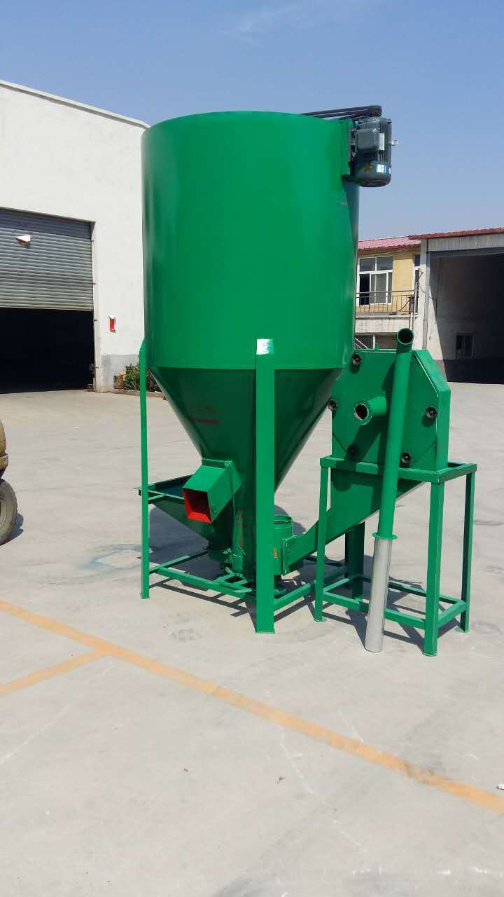 Chicken farm feed crusher 500kg/hour corn mixer mill price HJ-GL500  vertical grinder mixer and machine/poultry feed hammer mill