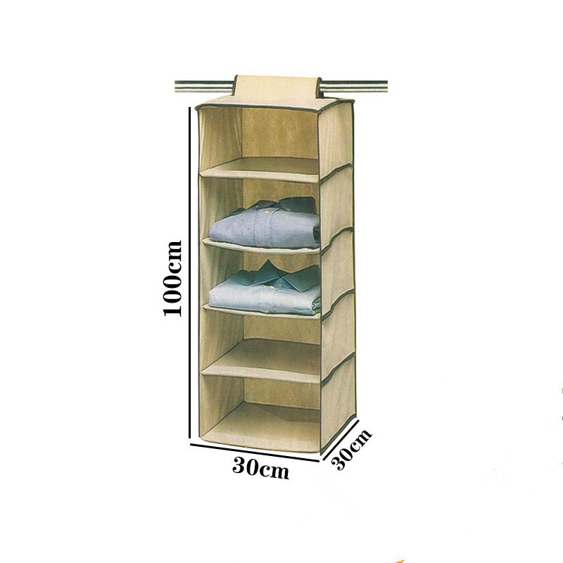 Non-woven Space Saving Collapsible Shelves Hanging Closet Organizer with Drawers on wall