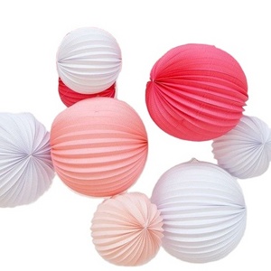 Birthday Wedding Party Decorative Artificial Flower Garland Accordion Paper Lanterns wedding supplies